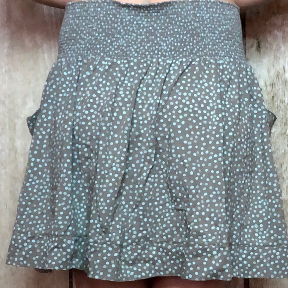 2 skirt bundle. Patagonia teal patterned and Carve Designs grey teal polka dots - Picture 2 of 12